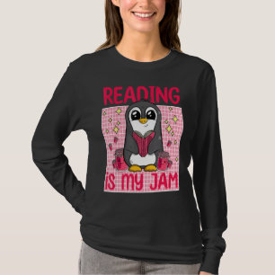 Reading Is My Jam I Love To Read Book Funny Pengui T-Shirt