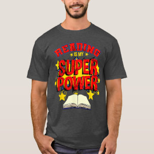 Reading Is My Superpower Comic Book boy T-Shirt