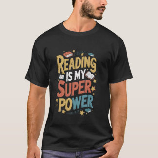 Reading Is My Superpower Comic Style T-Shirt