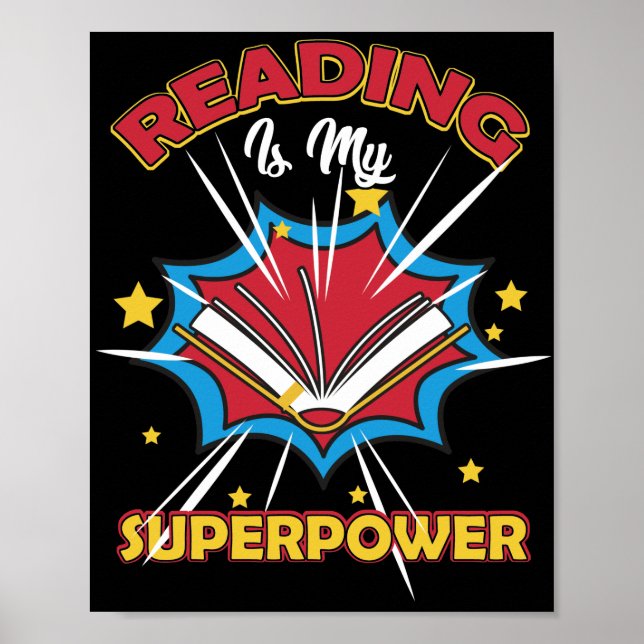Reading Is My Superpower for Reader Book Lover Poster (Front)