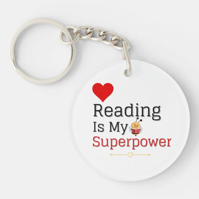 Reading is my superpower! key ring (Front)