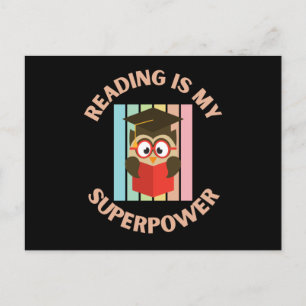 reading is my superpower postcard