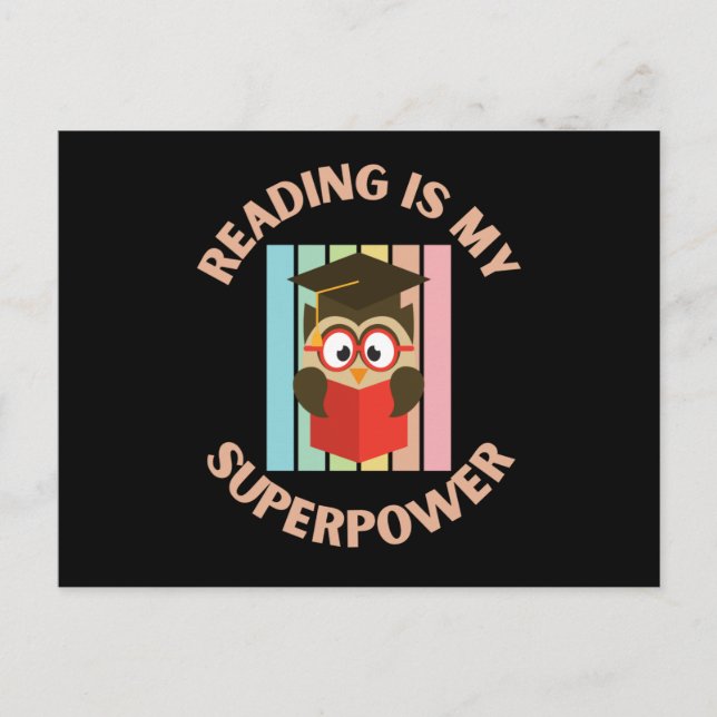 reading is my superpower postcard (Front)
