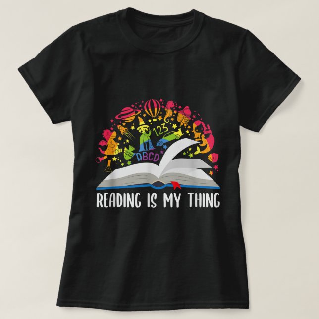 Reading Is My Thing Book Worm T-Shirt Copy Copy (Design Front)