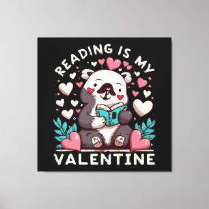 Reading Is My Valentine Canvas Print