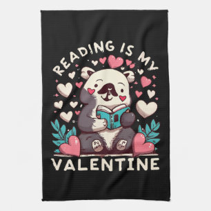 Reading Is My Valentine Tea Towel