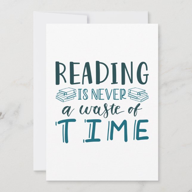 Reading Is Never A Waste Of Time Thank You Card (Front)