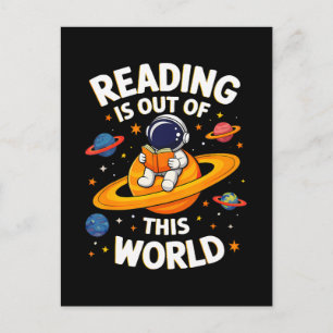 Reading Is Out Of This World Announcement Postcard