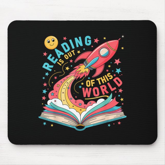 Reading is out of this world astronaut space book mouse mat (Front)