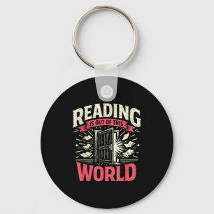 Reading is out of this world fantasy funny books key ring
