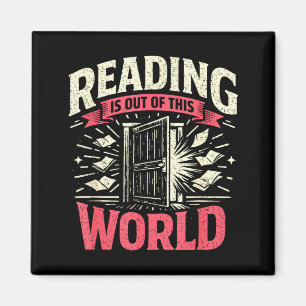 Reading is out of this world fantasy funny books magnet
