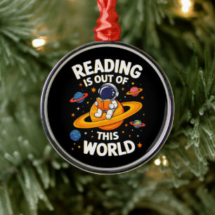 Reading Is Out Of This World Metal Tree Decoration