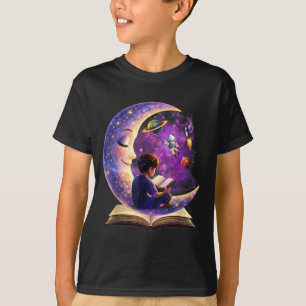 Reading is out of this world moon reading book T-Shirt