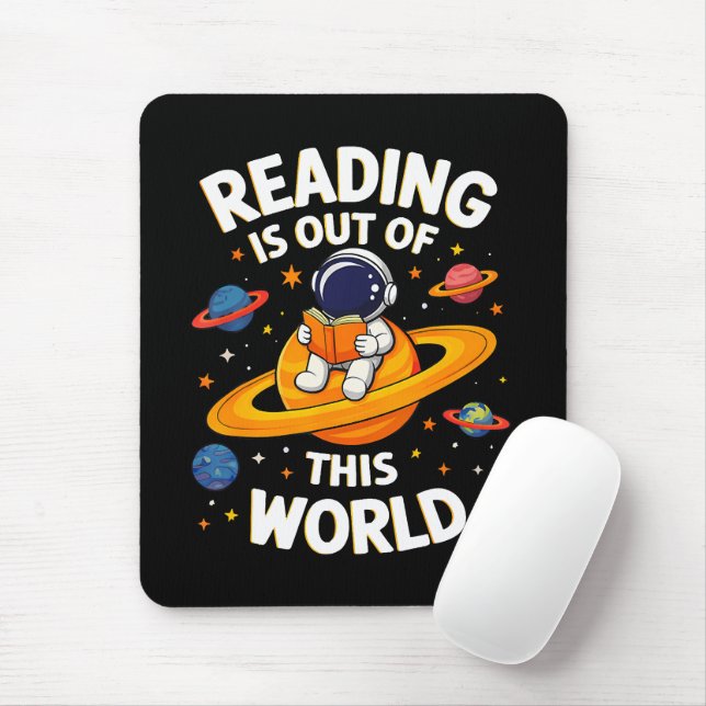 Reading Is Out Of This World Mouse Mat (With Mouse)