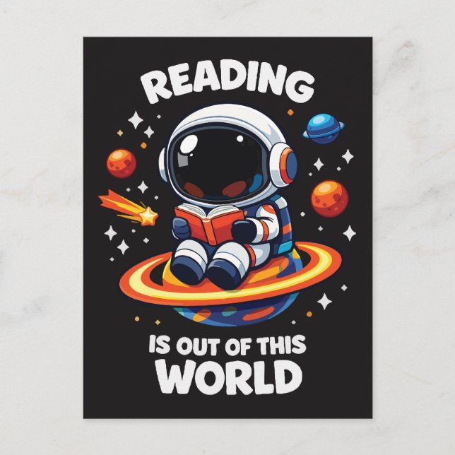 Reading is out of this world postcard (Front)