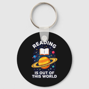 Reading is out of this world space astronaut key ring