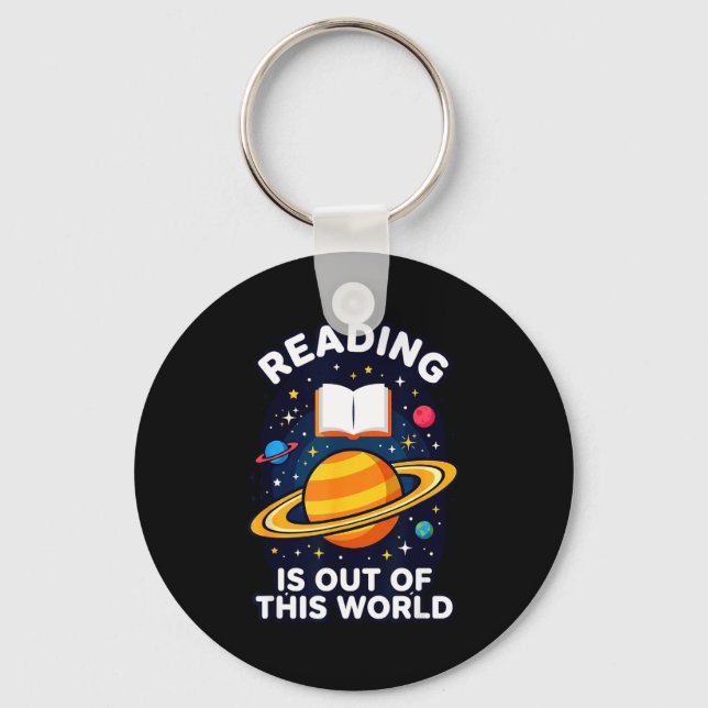 Reading is out of this world space astronaut  key ring (Front)