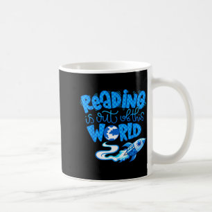 Reading is out of this world space books lover coffee mug