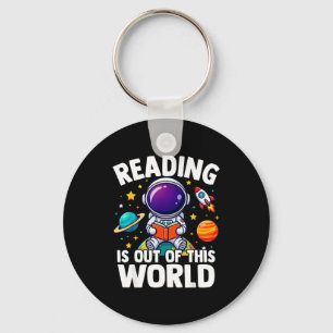 Reading is out of this world space funny bookish key ring