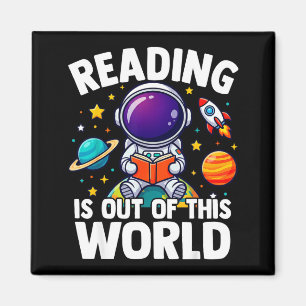 Reading is out of this world space funny bookish  magnet