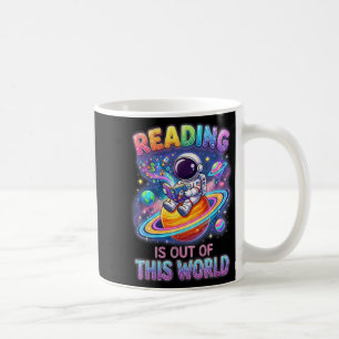 Reading is out of this world space funny books coffee mug