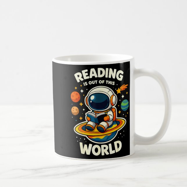 Reading is out of this world space funny books coffee mug (Right)