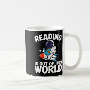 Reading is out of this world space funny books coffee mug