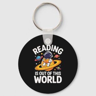 Reading is out of this world space funny books key ring