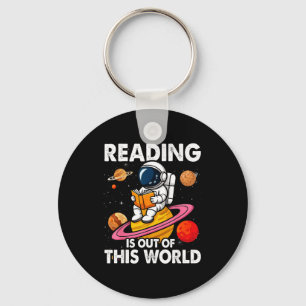 Reading is out of this world space funny books key ring