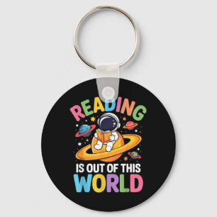 Reading is Out of This World Space Funny Books Key Ring