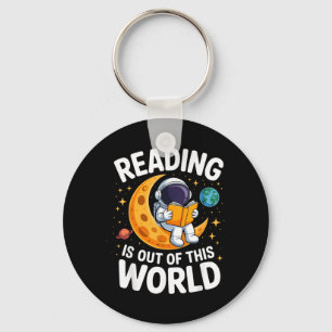 Reading is Out of This World Space Funny Books Key Ring
