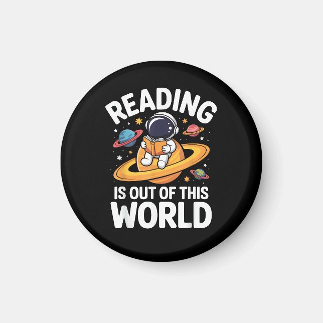 Reading is Out of This World Space Funny Books Lov Magnet (Front)
