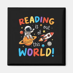 Reading Is Out Of This World Space Funny Books Lov Magnet