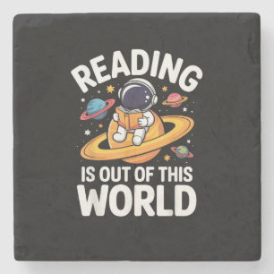 Reading is Out of This World Space Funny Books Lov Stone Coaster