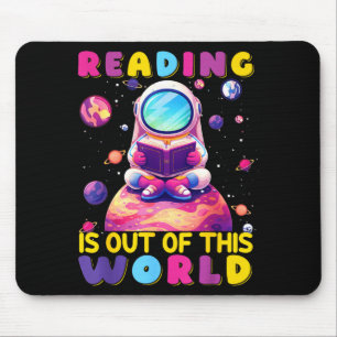 Reading is out of this world space funny books mouse mat