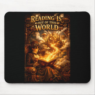 Reading is out of this world space funny books mouse mat