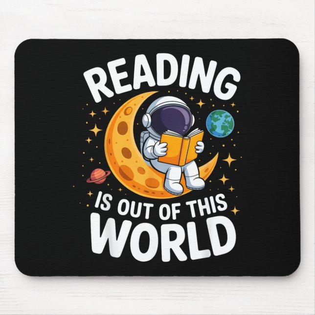 Reading is Out of This World Space Funny Books Mouse Mat (Front)