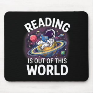 Reading is out of this world space funny books mouse mat