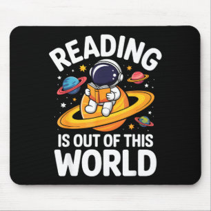Reading is out of this world space funny books mouse mat