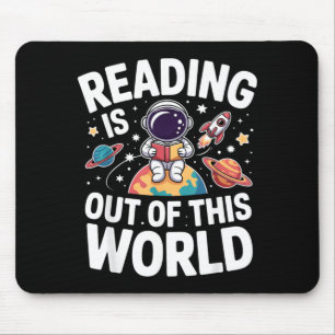 Reading is Out of This World Space Funny Books Mouse Mat