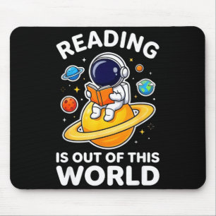 Reading is out of this world space funny books mouse mat