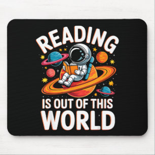 Reading is out of this world space funny books mouse mat