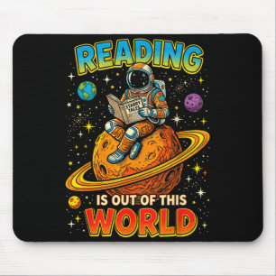 Reading is out of this world space funny books mouse mat