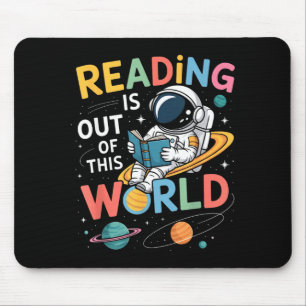 Reading is out of this world space funny books mouse mat