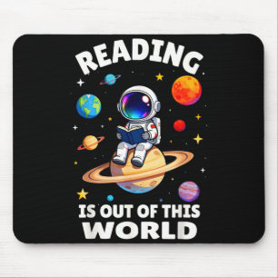 Reading is out of this world space funny kids mouse mat