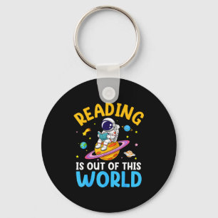 Reading is out of this world space funny read key ring