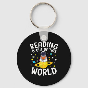 Reading is out of this world space funny read key ring