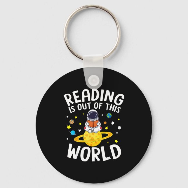 Reading is out of this world space funny read key ring (Front)