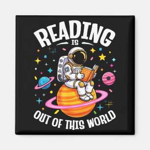 Reading is out of this world space reading  magnet