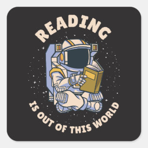 Reading Is Out Of This World Square Sticker